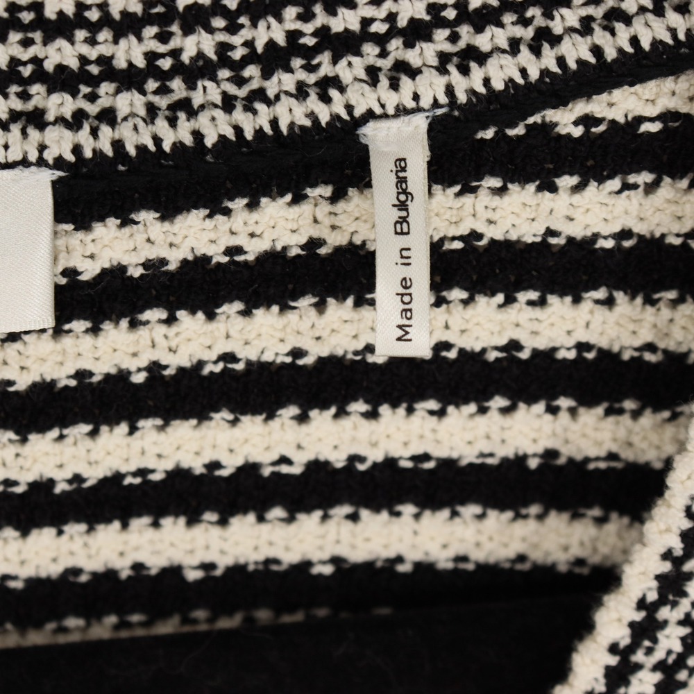 FRAME The Court Striped Cotton-Blend Cardigan Women's Size S Black White Sweater - Picture 6 of 8